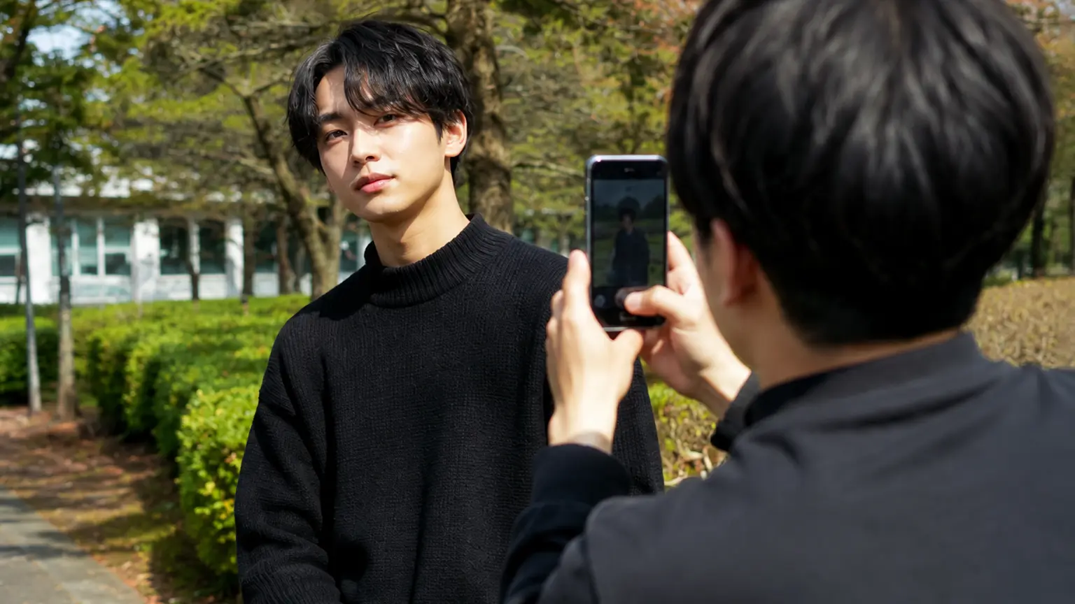 友人に写真を撮ってもらう